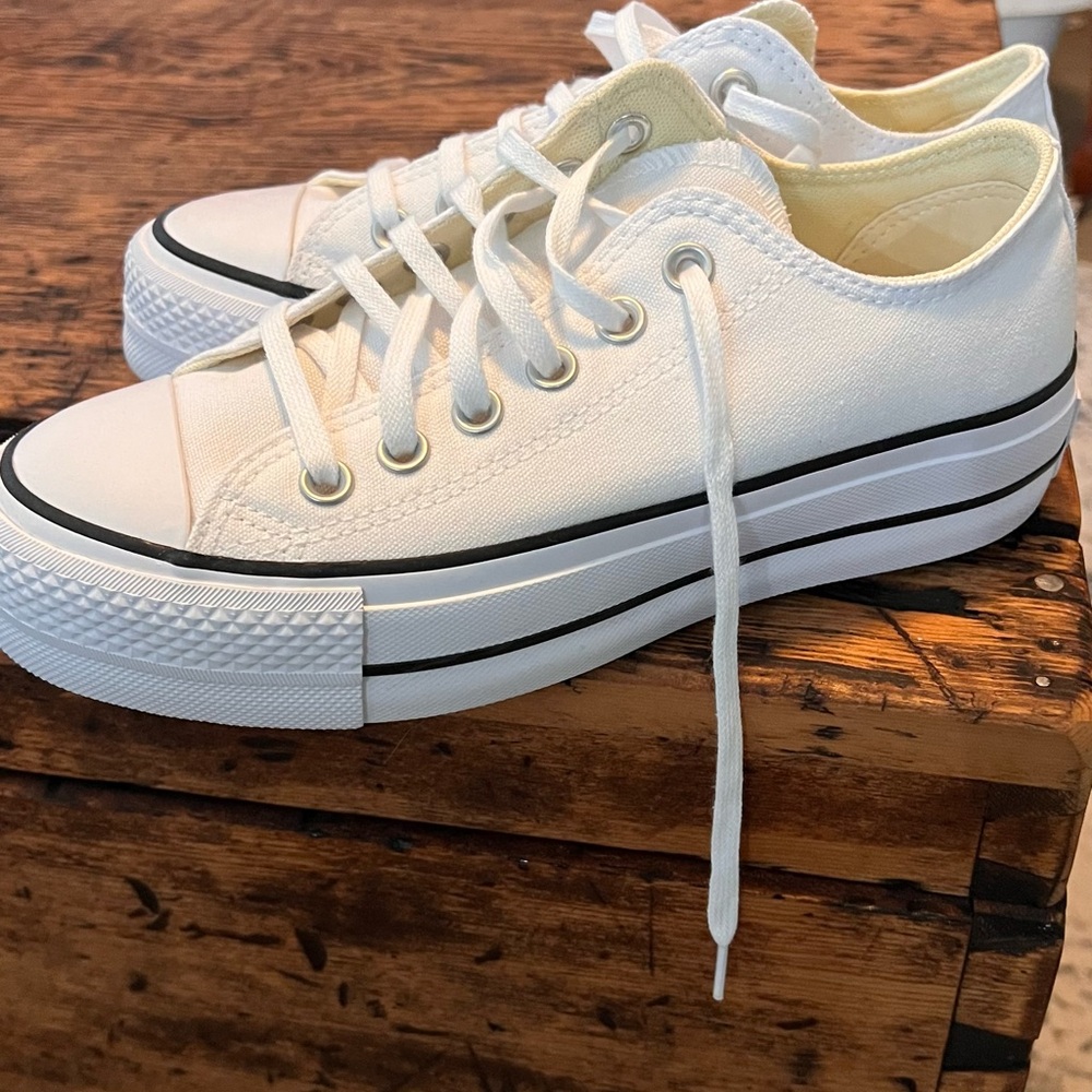 Converse White Platform Sneakers